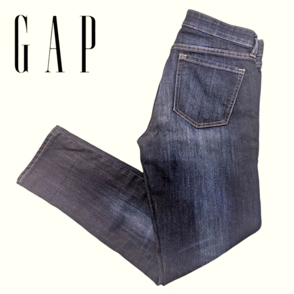 GAP Straight Cuff Jeans - Dark Indigo - US4/27 W - Picture 1 of 3